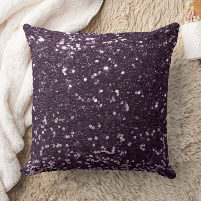 Violet Faux Sequin Glitter Throw Pillow (Blanket)