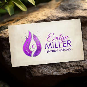 Violet flame and hand business card