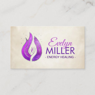 Violet flame and hand business card