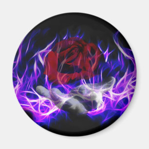 Violet flame rose and Gods hand Magnet