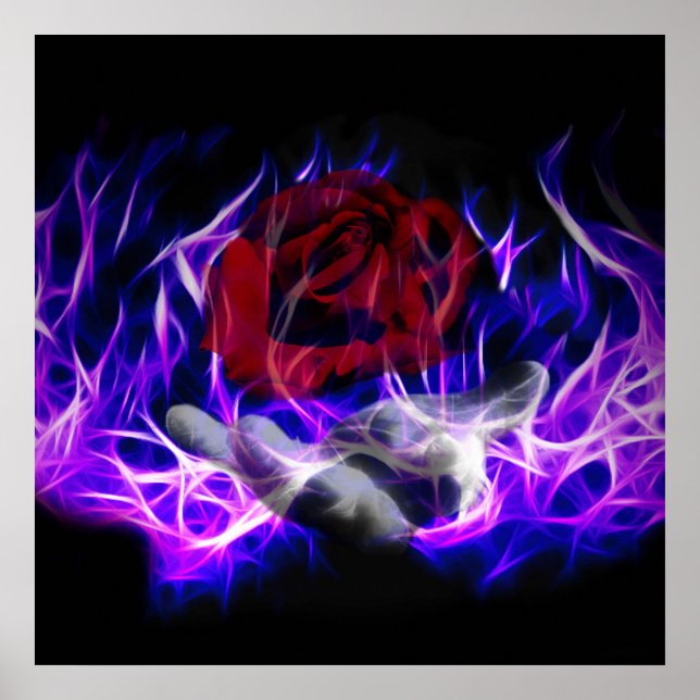 Violet flame rose and Gods hand Poster (Front)