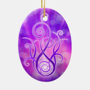 Violet Flame / Violet Fire Ceramic Tree Decoration
