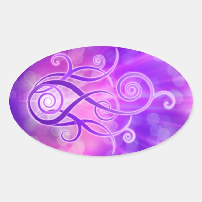 Violet Flame / Violet Fire Oval Sticker (Front)
