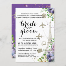 Violet Floral and Travel Themed Wedding