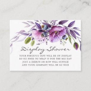 Violet Floral Baby Shower Display Shower Enclosure Card