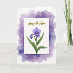Violet Floral Birthday Card