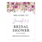 Violet Floral Bridal Shower Welcome Poster