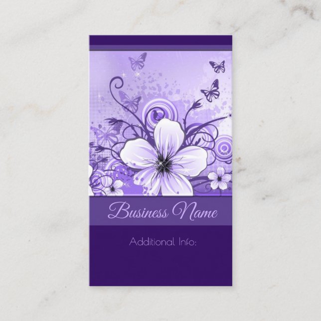 Violet Floral Business Card 2 (Front)