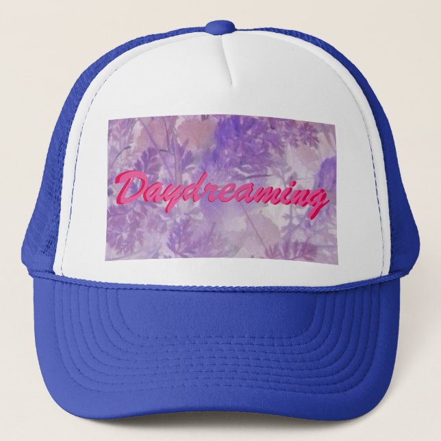 Violet Floral Daydreaming Trucker Hat (Front)