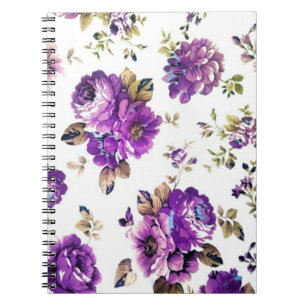 Violet Floral Pattern Notebook