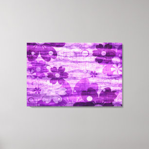 Violet Floral Vintage Canvas Print