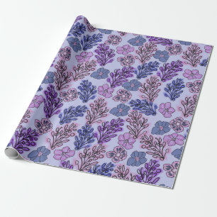 Violet Floral  Wrapping Paper