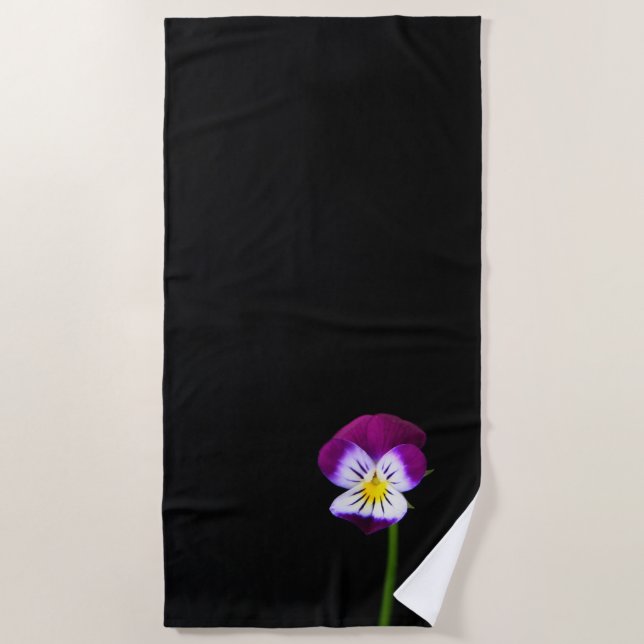 Violet Flower btcnm Beach Towel (Front)