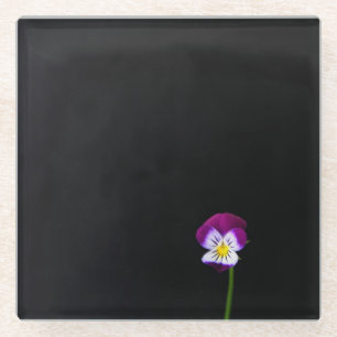 Violet Flower coastercnm Glass Coaster