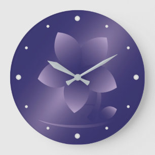 Violet flower large clock