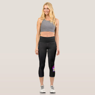 Violet Flower lecapcnm Capri Leggings