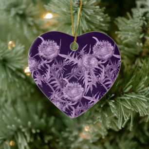violet flower pattern ceramic tree decoration
