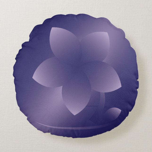 Violet flower round cushion (Front)