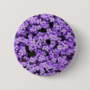 Violet Flowers 6 Cm Round Badge
