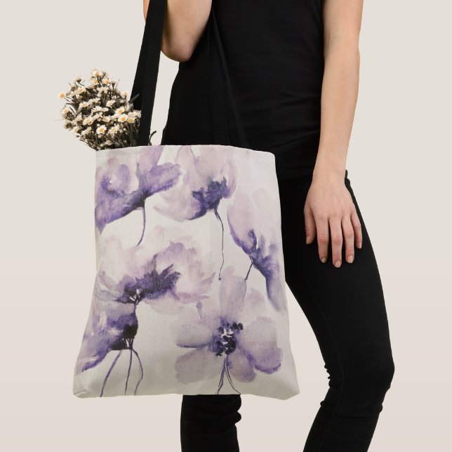 Violet Flowers All-Over-Print Tote  Bag (Close Up)