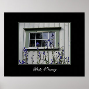 Violet Flowers and a Window Poster