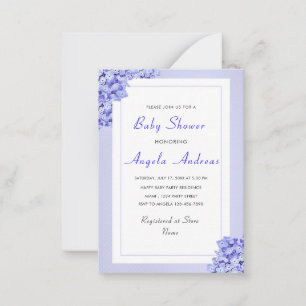 Violet Flowers Baby Boy Shower Invitation Template