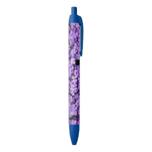 Violet Flowers Blue Ink Pen