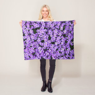 Violet Flowers Fleece Blanket