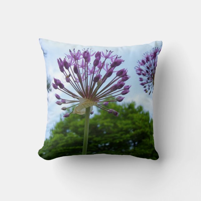 violet flowers pillow  (Front)