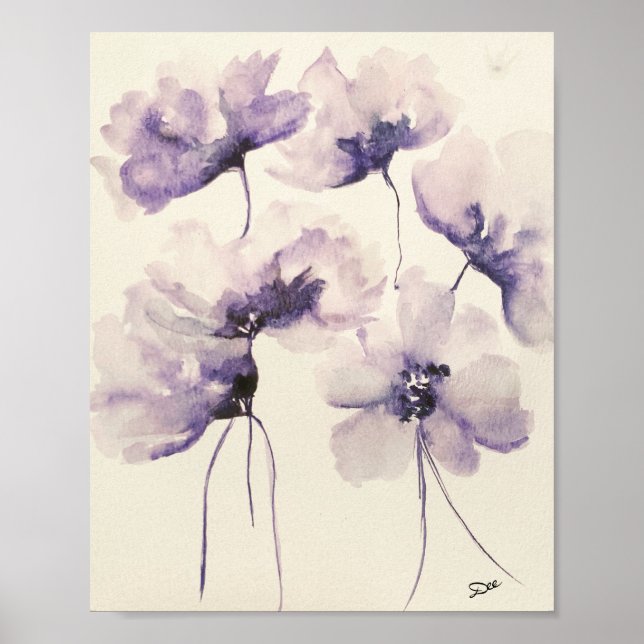  Violet Flowers Premium 8x10 Canvas Gloss Poster (Front)