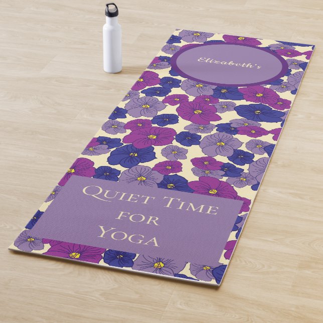Violet flowers quiet time for yoga pattern   mat (In Situ)