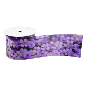 Violet Flowers Satin Ribbon