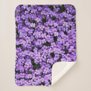 Violet Flowers Sherpa Blanket