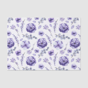 Violet Flowers Tissue Paper