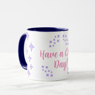 Violet Frosted Stars Pattern Mug Customisable 