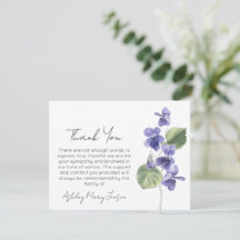 Violet | Funeral Thank You Card Bereavement