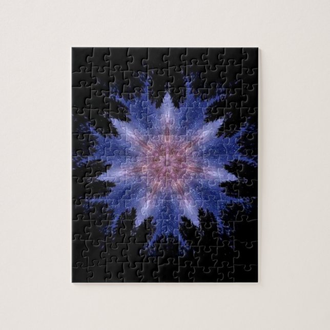 Violet geometric star black sky jigsaw puzzle (Vertical)