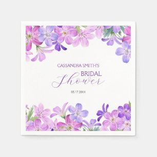 Violet Geranium Bridal Brunch Shower Napkin