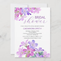 Violet Geranium Greenery Floral Bridal Shower 