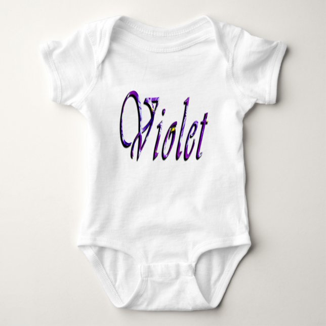 Violet, Girls Name, Logo Baby's Tutu Bodysuit (Front)
