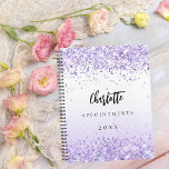 Violet glitter name appointment 2024 planner<br><div class="desc">Violet and white gradient background decorated with violet faux glitter,  sparkles.  Personalise and add a name,  title and year.</div>