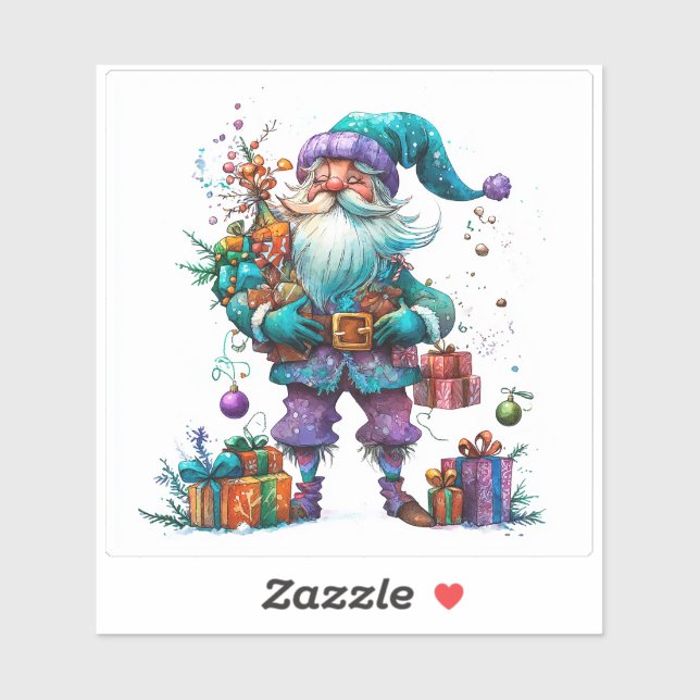 Violet Gnome Spreading Holiday Cheer (Sheet)