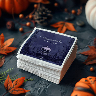 Violet Gothic Spooky ONE Birthday Napkin