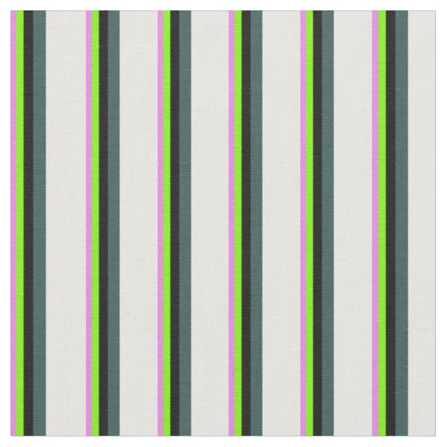 Violet, Green, Black, Dark Slate Grey, and White Fabric (Close Up)
