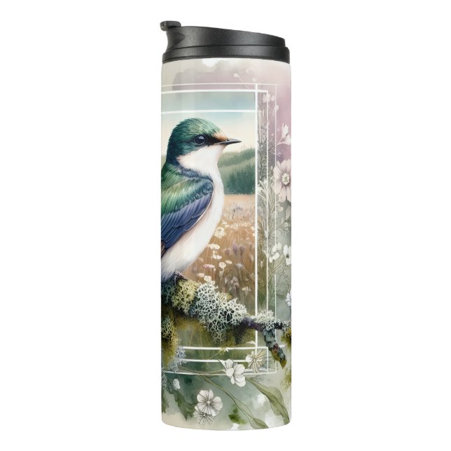 Violet-Green Swallow Bird Forest Prairie Tumbler (Rotated Right)