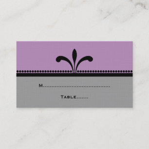 Violet/Grey Fancy Art Deco Place Cards