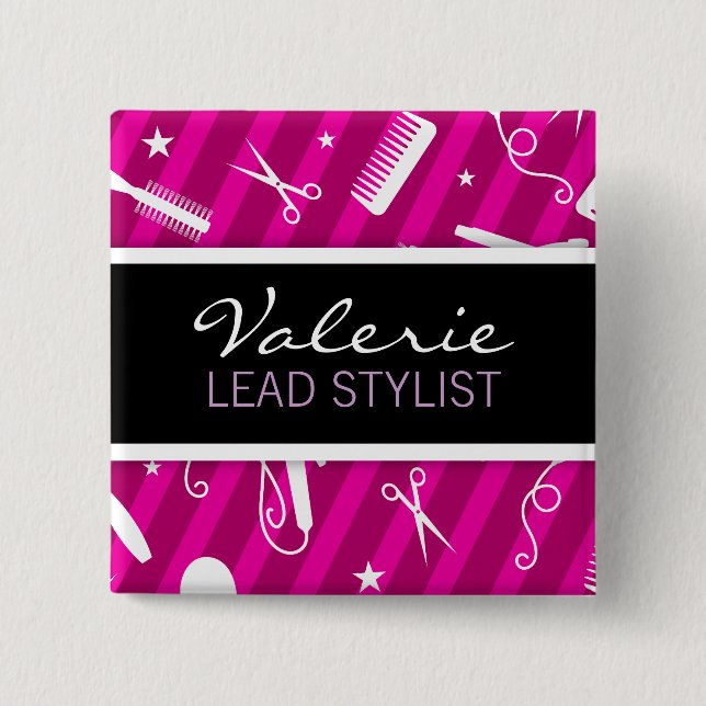 Violet Hair Salon Name Badge (Front)