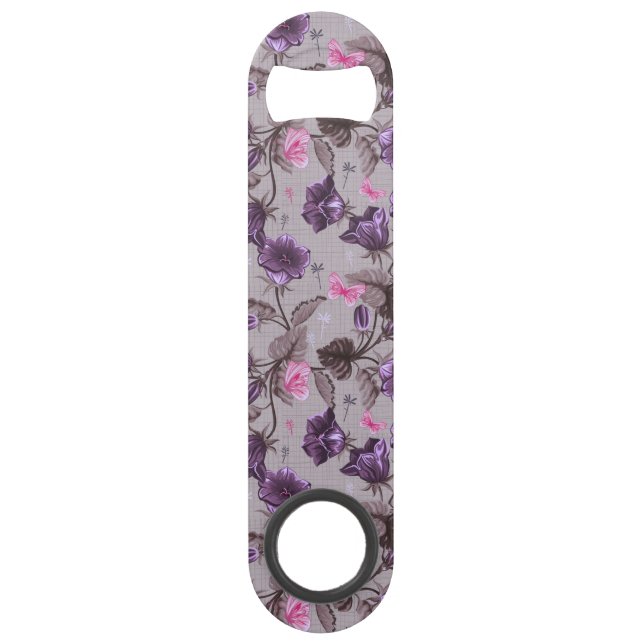 violet hand bells and pink butterflies pattern (Front)