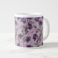 violet hand bells and pink butterflies pattern