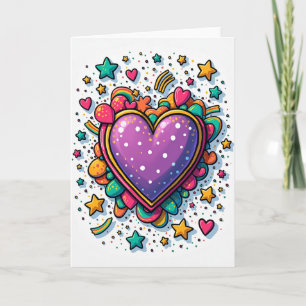 Violet Heart Birthday Card